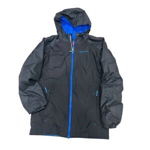 Columbia Boys Thermal Coil Black Coat Jacket Size L Hooded